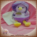 DOUDOU ET COMPAGNIE DOUDOU POUSSIN CANARD MAUVE VIOLET COQUILLE MOUCHOIR ECRU SOS