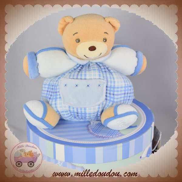 KALOO doudou ours boule blue