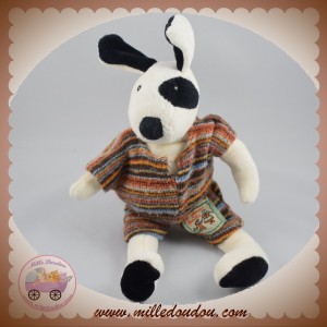 MOULIN ROTY DOUDOU CHIEN JULIUS BLANC SALOPETTE 20 CM LA GRANDE FAMILLE