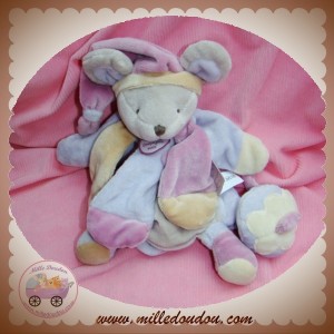 SOS DOUDOU ET COMPAGNIE SOURIS MARIONNETTE VIOLET GRIS DC2385