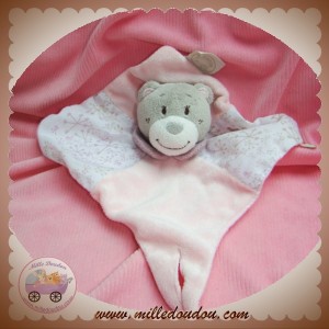 NOUKIE'S SOS DOUDOU OURS GRIS PLAT ROSEE BLANC VIOLETTE SOS