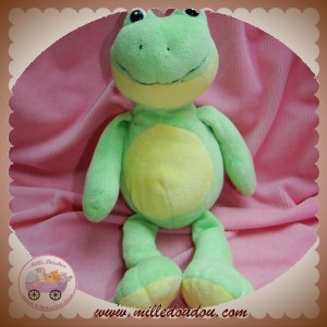 PLAYKIDS CMI DOUDOU GRENOUILLE VERTE JAUNE 30 cm SOS