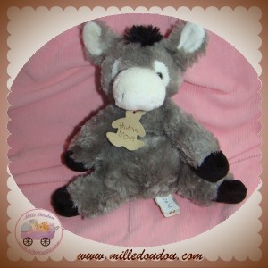 HISTOIRE D'OURS DOUDOU ANE GRIS BLANC NOIR POIL SOS