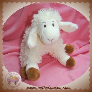 ANNA CLUB PLUSH SOS DOUDOU MOUTON POIL BLANC MARRON