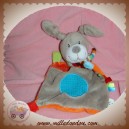 NICOTOY SOS DOUDOU LAPIN GRIS PLAT VENTRE ORANGE BLEU ECHARPE