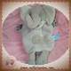 SOS BABYNAT BABY NAT DOUDOU ELEPHANT GRIS MARIONNETTE FOULARD ECRU