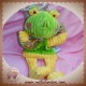 BABYNAT BABY NAT DOUDOU GRENOUILLE VERTE MARIONNETTE JAUNE FLEUR SOS