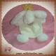 BABYNAT SOS DOUDOU LAPIN BLANC PLAT ROSE POIL CROIX SOS