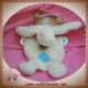 BABYNAT SOS DOUDOU LAPIN BLANC PLAT BLEU POIL CROIX SOS