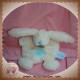 BABYNAT SOS DOUDOU LAPIN BLANC PLAT BLEU POIL CROIX SOS