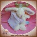 BABYNAT SOS DOUDOU LAPIN BLANC POIL MOUCHOIR VIOLET SOS