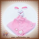 BABYNAT BABY NAT SOS DOUDOU LAPIN BLANC MOUCHOIR ROSE ETOILE FLUORESCENT