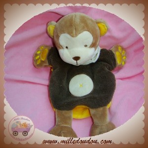 BABYNAT BABY NAT SOS DOUDOU SINGE MARRON MARIONNETTE JAUNE