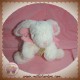 DOUDOU ET COMPAGNIE LAPIN BONBON ALLONGE BLANC ROSE 16 cm SOS