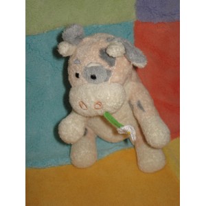 TCF DOUDOU PELUCHE VACHE ROSE ECRU FLEUR TOUT COMPTE FAIT