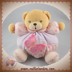 KALOO SOS DOUDOU OURS LILIROSE BOULE ROSE PAPILLON VIOLET 9612480