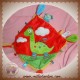 NICOTOY DOUDOU MOUCHOIR PLAT ROUGE DINOSAURE DRAGON ROUGE