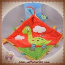 NICOTOY DOUDOU MOUCHOIR PLAT ROUGE DINOSAURE DRAGON ROUGE