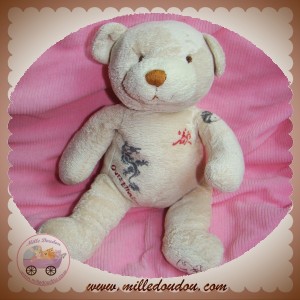 HISTOIRE D'OURS SOS DOUDOU OURS ECRU ETHNIQUE DRAGON