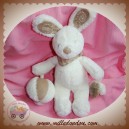 NICOTOY DOUDOU LAPIN BLANC POILS BEIGE FOULARD EVEIL SOS