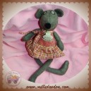 HISTOIRE D'OURS SOS DOUDOU SOURIS GRISE LAINE JUPE ROUGE