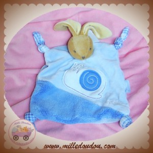 KALOO SOS DOUDOU LAPIN PLAT BLEU ESCARGOT NOEUD BLUE