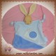 KALOO SOS DOUDOU LAPIN PLAT BLEU ESCARGOT NOEUD BLUE