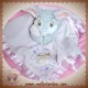 DISNEY DOUDOU LAPIN PAN PAN GRIS MOUCHOIR ROSE SATINEE BAMBI SOS