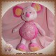 INFLUX DOUDOU SOURIS ROSE TISSU FLEUR CORA SOS