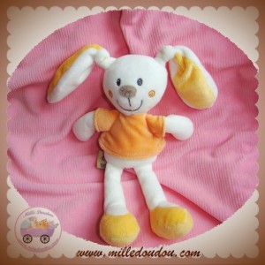 PLUSHIES SOS DOUDOU LAPIN BLANC ORANGE HOCHET NICOTOY