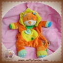 NICOTOY DOUDOU LION PLAT ORANGE VERT FEUILLE SOS