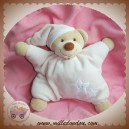 BOUT'CHOU SOS DOUDOU OURS QUASI PLAT ROSE ETOILES HOCHET LISSE