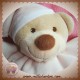 BOUT'CHOU SOS DOUDOU OURS QUASI PLAT ROSE ETOILES HOCHET LISSE