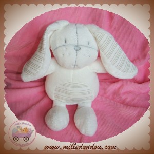 NEXT RETAIL SOS DOUDOU LAPIN BLANC RAYE GRIS