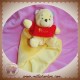 DISNEY DOUDOU WINNIE L'OURSON MOUCHOIR JAUNE PALE RAYE SOS