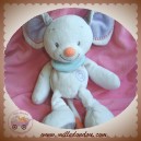 NATTOU SOS DOUDOU SOURIS BLANCHE BLEU BUBBLES 28 cm SOS