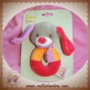 DOU KIDOU DOUDOU CHIEN LAPIN HOCHET ORANGE ROSE FLEUR SOS