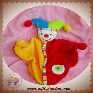 BABY CLUB C&A SOS DOUDOU LUTIN CLOWN PLAT BLEU RAYE ORANGE