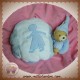 KALOO DOUDOU OURS BLEU BLANC ENFANT ROND COUSSIN SOS