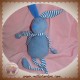 BOUT'CHOU MONOPRIX SOS DOUDOU LAPIN BLEU  CLAIR RAYE MARINE