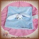 KIMBALOO SOS DOUDOU LAPIN PLAT BLANC BLEU 1ER DOUDOU NOIR