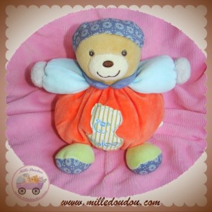 KALOO SOS DOUDOU OURS PIRATE BOULE ORANGE BANDANA BLEU