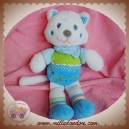 NICOTOY SOS DOUDOU CHAT OURS BLANC BLEU BANDANA