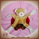 BESTEVER DOUDOU OURS BEIGE PLAT REVERSIBLE BEIGE ROUGE SOS