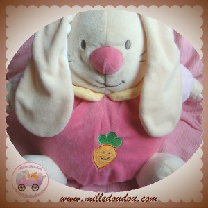 EDDY TOYS SOS DOUDOU LAPIN ECRU BOULE ROSE CAROTTE