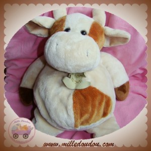 HISTOIRE D'OURS SOS DOUDOU GIRAFE VACHE ECRU BEIGE MARRON 37 cm