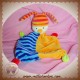 BABY CLUB C&A SOS DOUDOU LUTIN CLOWN PLAT BLEU RAYE ORANGE SPIRALE