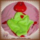 CARREBLANC SOS DOUDOU DIABLE ROUGE PLAT VERT COEUR NOEUD