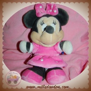 DISNEY NICOTOY DOUDOU MINNIE SOURIS NOIR ROBE ROSE SOS