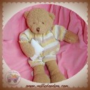 J-LINE J LINE DOUDOU OURS BEIGE HABIT RAYE OREILLER SOS